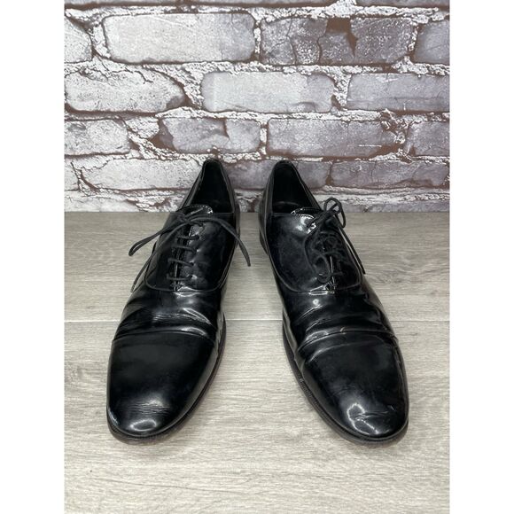 Rolando Sturlini Black Patent Leather Derby Tuxedo Dress Shoes Men’s 45EU/12M US main image 10